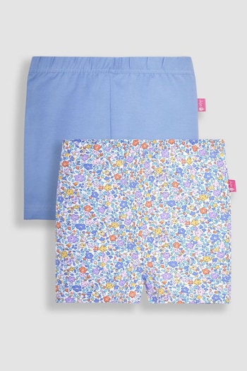 JoJo Maman Bébé Purple Ditsy & Lilac 2-Pack Shorts Polyester (Q80640) | £15