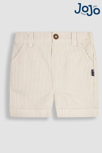 JoJo Maman Bébé Natural Seersucker Stripe Shorts Girls (Q80693) | £18