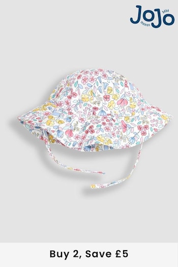 JoJo Maman Bébé Pink Meadow Floral Floppy Sun Hat (Q80703) | £14
