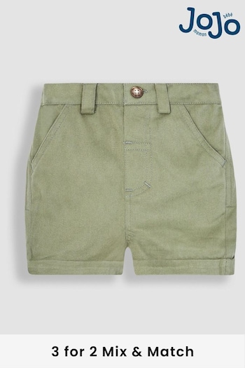 JoJo Maman Bébé Khaki Green Twill Chino Shorts (Q80739) | £18