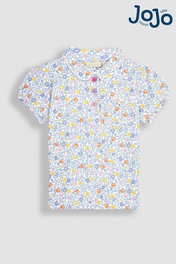 JoJo Maman Bébé Lilac Lemon Ditsy Floral Pretty Polo Keepall Shirt (Q80875) | £12