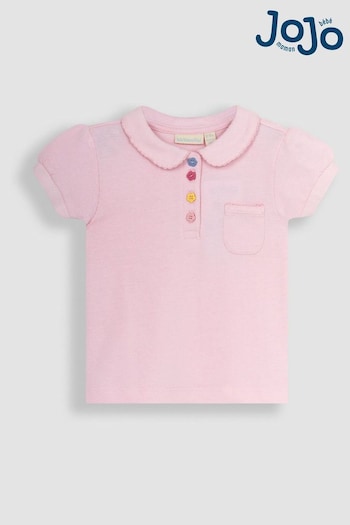 JoJo Maman Bébé Pink Pretty Polo Knitwear Shirt (Q80895) | £14