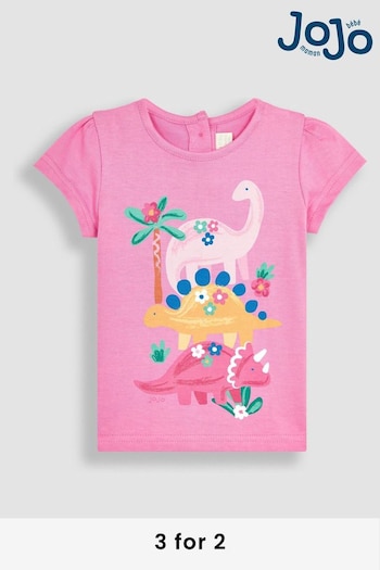 JoJo Maman Bébé Fuchsia Dino Friends T-Shirt (Q80945) | £14