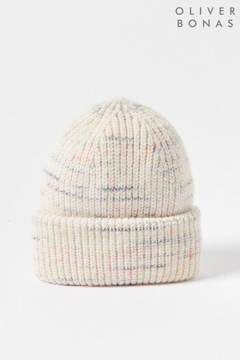 Oliver Bonas Space Dye Nepped Ivory White Hat (Q81053) | £24