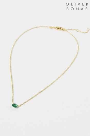 Oliver Bonas Green Dorothy Tourmaline Pendant Necklace (Q81201) | £45