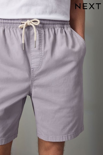 Lilac Purple Washed Cotton Elasticated Waist Shorts (Q81210) | £18