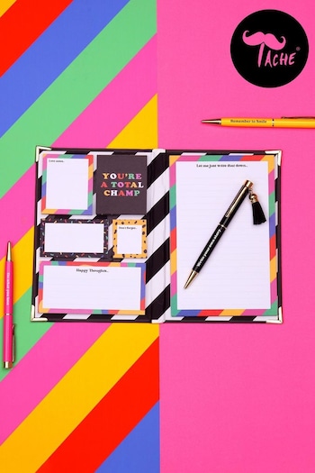 Tache Positivity Sticky Notebook & 3 Pack of Positivity Pens (Q81220) | £30