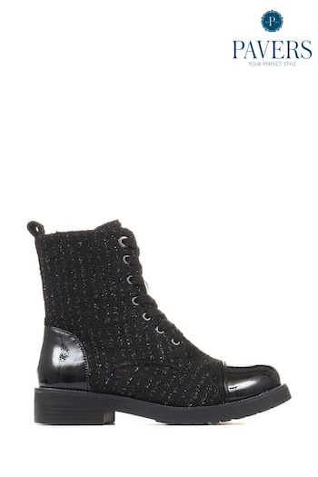 Pavers Black Chunky Ankle Boots (Q81227) | £45