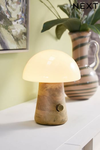 Natural Bjorn Rechargeable Battery Operated Table Lamp (Q81301) | £48