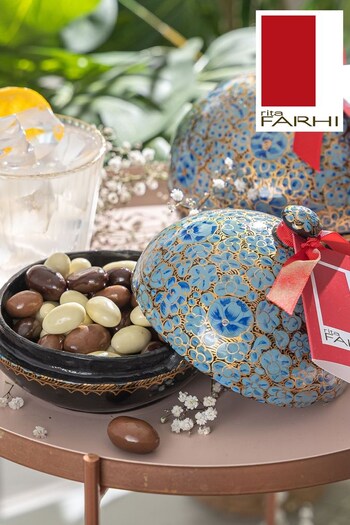 Rita Farhi Handmade Bonbonnière Filled With Assorted Palm Oil Free Chocolate Coated Almonds 130g Gift Box (Q81309) | £20