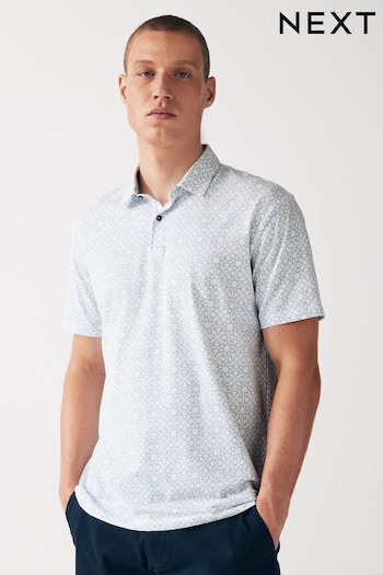 White Print Polo fashion Shirt (Q81326) | £20