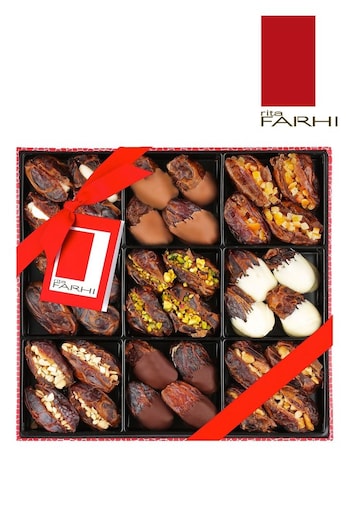 Rita Farhi Luxury Chocolate Dipped & Assorted Fruit and Nut Stuffed Date 9 Selection 720g Gift Box (Q81331) | £40