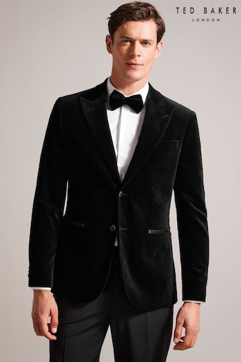 Ted Baker Edwardj Cotton Velvet Black Blazer (Q81353) | £195