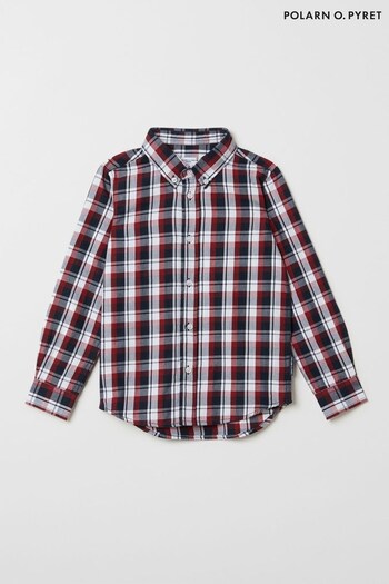 Polarn O Pyret Red Organic Checked Shirt (Q81389) | £28