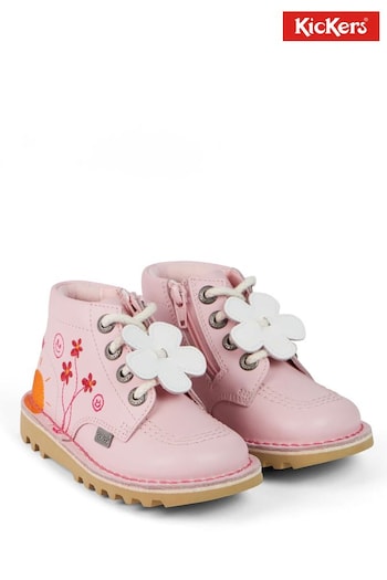 Kickers Pink Hi Happy Grey Boots (Q81405) | £57