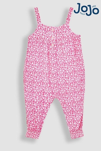 JoJo Maman Bébé Fuschia Pink Ditsy Floral Jumpsuit (Q81428) | £24