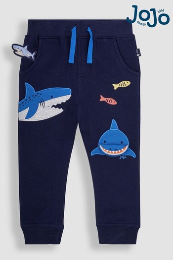 A-Z Mens Sports Brands Navy Blue Shark Appliqué Pet in Pocket Joggers (Q81691) | £20