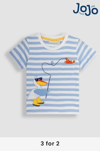 JoJo Maman Bébé Blue Pelican Applique T-Shirt (Q81699) | £16