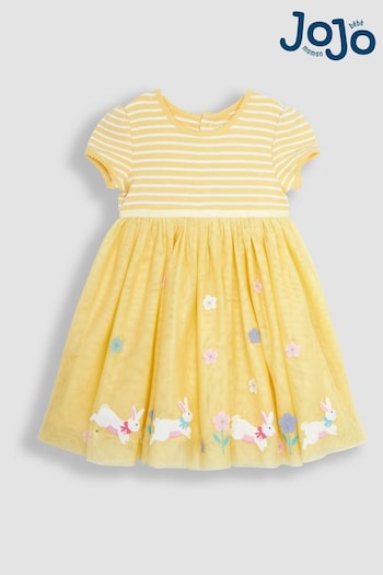 JoJo Maman Bébé Yellow Bunny Tulle Party Dress (Q81757) | £36
