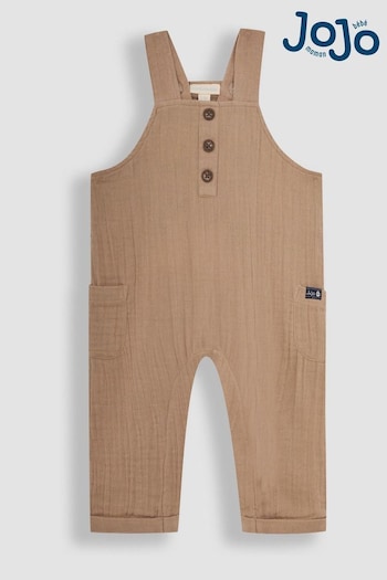 Gifts £20 & Under Natural Classic Cheesecloth Button Front Dungarees (Q81788) | £21