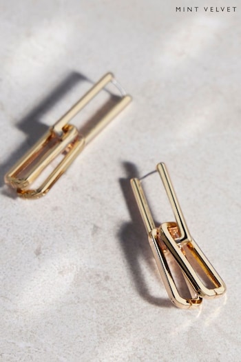 Mint Velvet Gold Link Earrings (Q81794) | £25