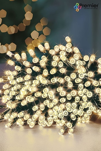 Premier Decorations Ltd White Supabrights 360 LED Christmas Lights with Timer 28.7M (Q81921) | £20