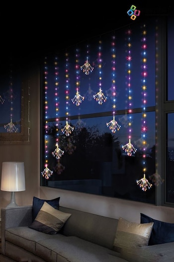 Premier Decorations Ltd Multi 483 LEDs Sputnik V Shape Curtain Rainbow Christmas Lights (Q81923) | £24