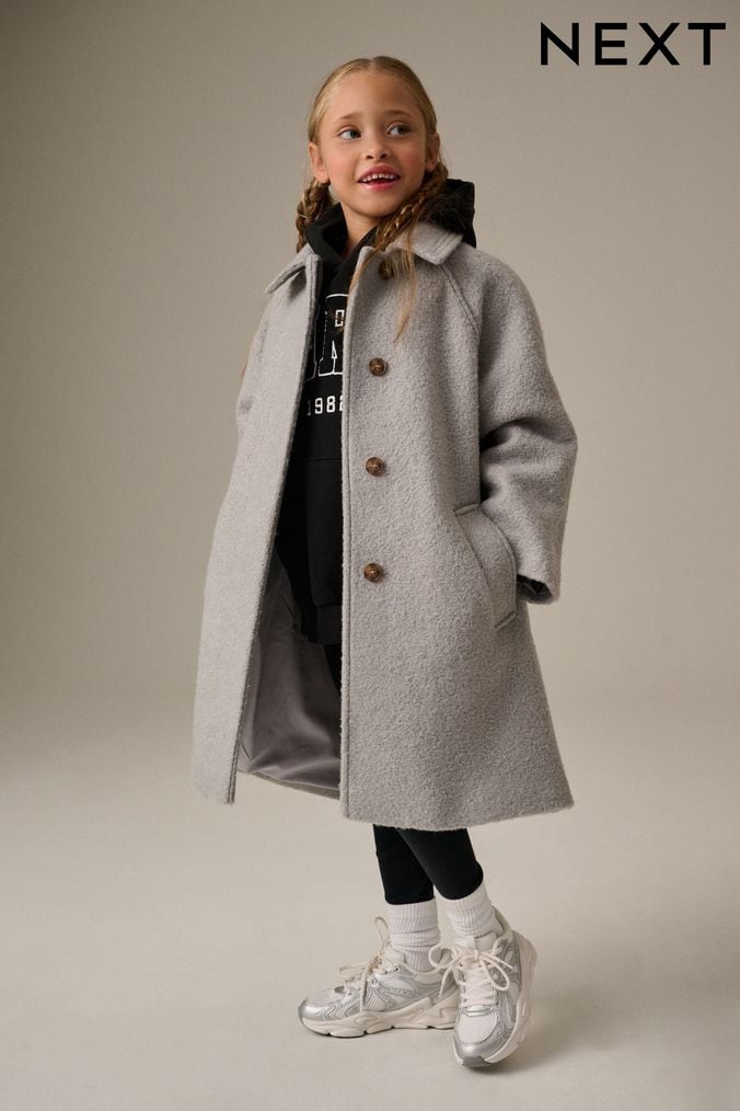 Girls Grey Coats Jackets Grey Faux Fur Coats Next UK