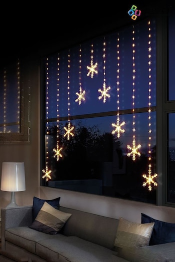 Premier Decorations Ltd White 339 LEDs Snowflake V Shape Curtain Christmas Lights (Q81955) | £24