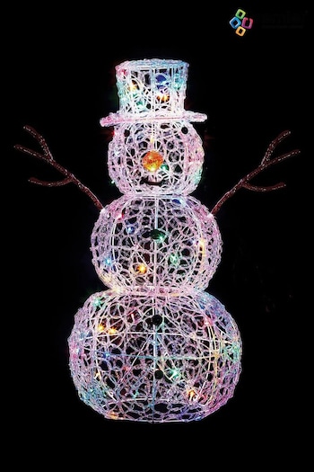 Premier Decorations Ltd White 90cm Lit Soft Acrylic Snowman with 80 Multi LEDs Outdoor Christmas Light (Q81963) | £95