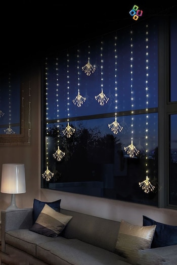 Premier Decorations Ltd White 1.2x1.2m V Shape Lit Curtain Light with 483 LED Christmas Lights (Q81966) | £24