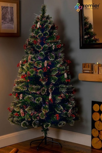 Premier Decorations Ltd Green 5ft Snow Tipped Fibre Optic Christmas Tree with Berries and Cones (Q81975) | £125