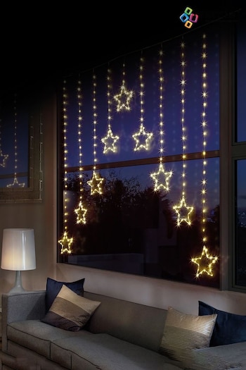 Premier Decorations Ltd White 303 LEDs Star V Shape Curtain Christmas Lights (Q81989) | £24