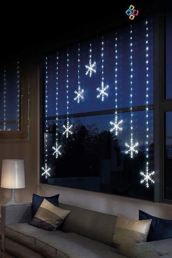 Premier Decorations Ltd White 339 LEDs Snowflake V Shape Curtain Christmas Lights (Q81992) | £24