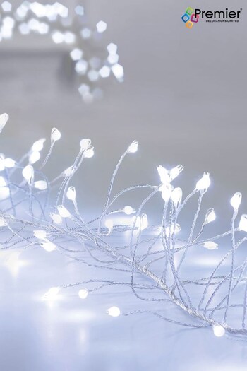 Premier Decorations Ltd Silver 288 LEDs Wire Lit UltraBright Garland Christmas Lights with Timer (Q81994) | £20