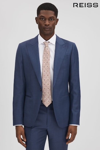 Reiss Bright Blue Harrison Slim Fit Wool Single Breasted Blazer (Q82005) | £328