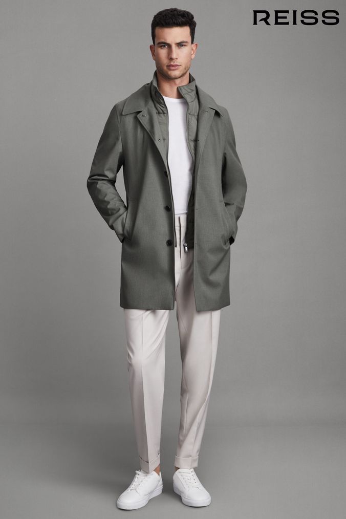 Green top coat men