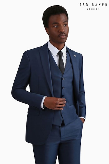 Ted Baker Tailoring Blue Tai Slim Fit Semi Plain Jacket (Q82072) | £259