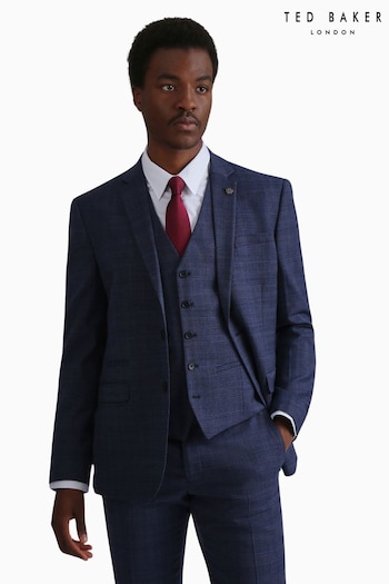 Ted Baker Tailoring Blue Chelia Slim Fit Check Jacket (Q82077) | £259