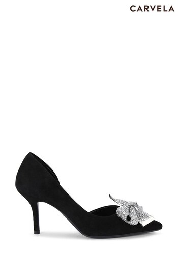 Carvela Regal Bow Court 90 Black Shoes (Q82100) | £139