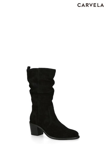 Carvela Secil Knee High Black metcon Boots (Q82101) | £199