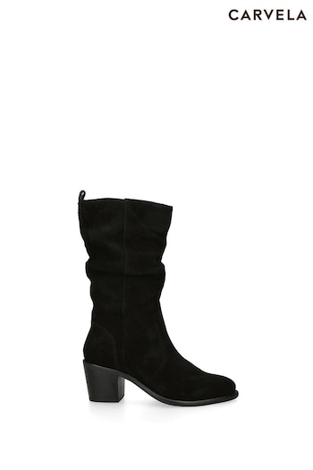 Carvela Secil Knee High Black metcon Boots (Q82138) | £199