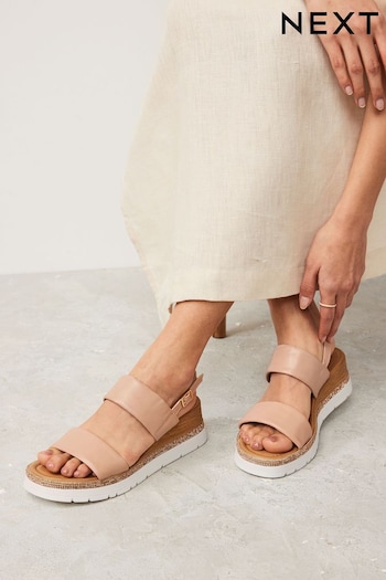 Nude Extra Wide Fit Forever Comfort® Leather Sport Bling Wedges (Q82163) | £46