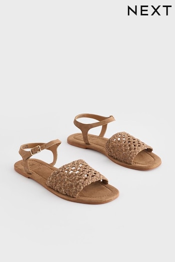 Tan Brown Forever Comfort® Weave Ladies Sandals (Q82187) | £36