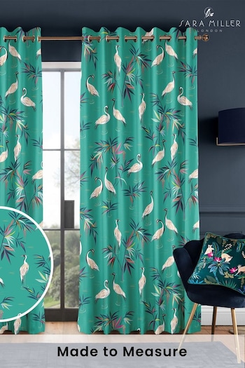 Sara Miller Green Heron Made to Measure Curtains (Q82204) | £91