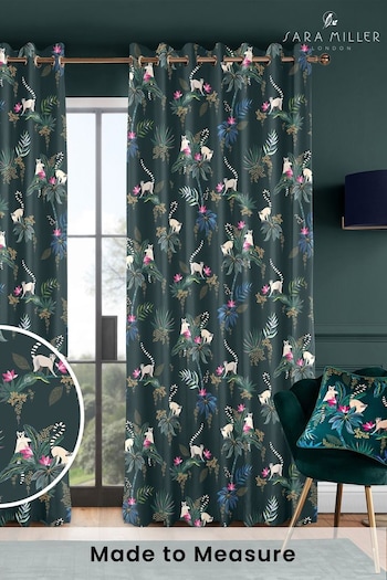 Sara Miller Green Lemur Made to Measure Curtains (Q82221) | £91