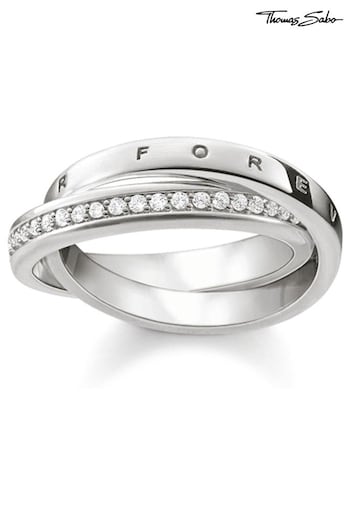 Thomas Sabo White Together Forever Ring 925 Silver, Zirconia. (Q82250) | £149