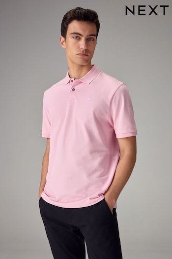 Pink Light Pique Kortermet Polo Shirt (Q82370) | £18