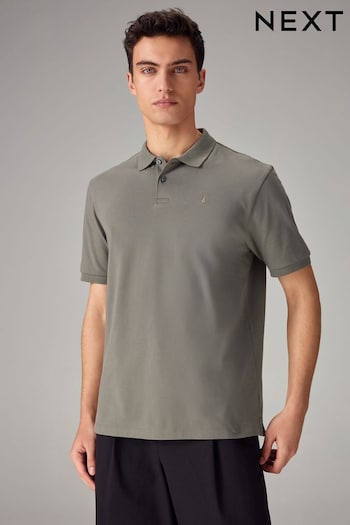 Stone Dark Regular Fit Pique Polo Shirt (Q82373) | £18