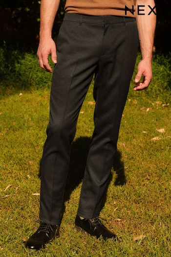 Black Plain Front Smart Trousers (Q82376) | £22